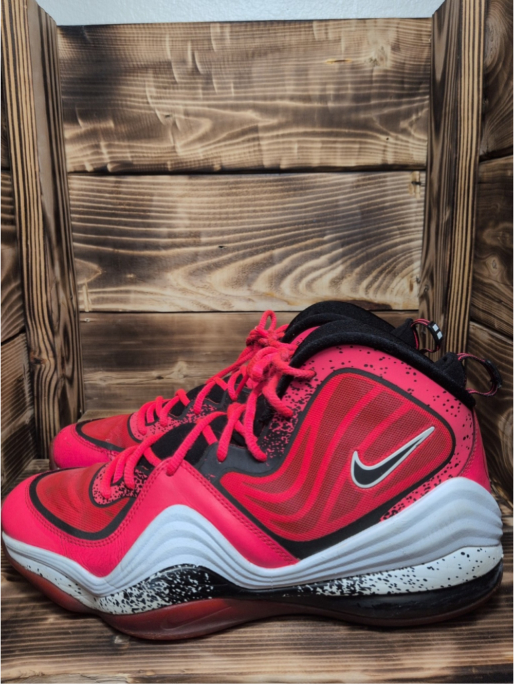 Nike Air 5 V Lil Penny 628570-601 Atomic Red Black Sneakers Shoes Mens Size 11